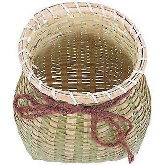 Portable Bamboo Fishing Bucket, Multi-Function Fish Basket, Durable Space-Saving Outdoor Fishing Container, 1 Pack, 19.5x16x12 cm
