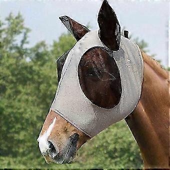 R9 Stretchy Horse Fly Mask, Super Comfort Rose Pink Design, Large Eye Space, UV Protection, Breathable & Soft on Skin for Horses