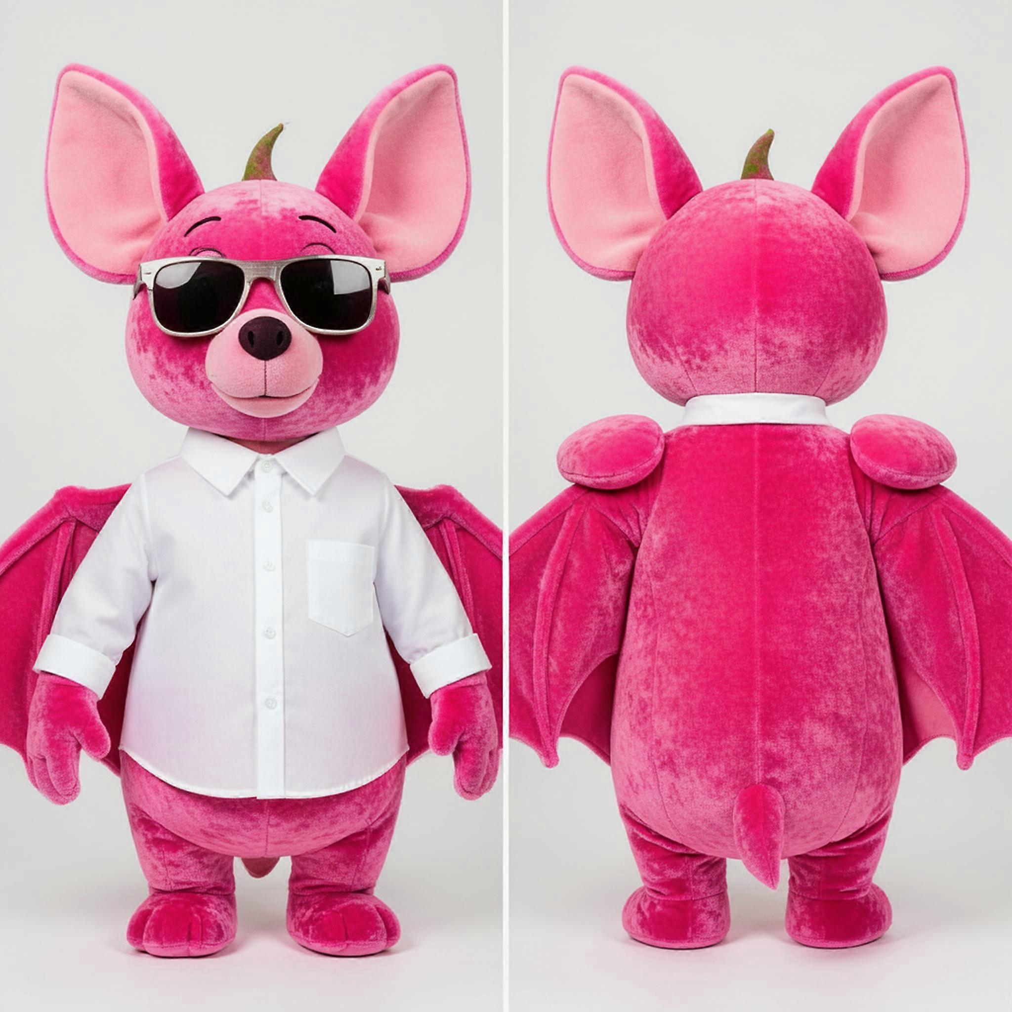 MASTICOT Pink Velvety Fruit Bat Mascot