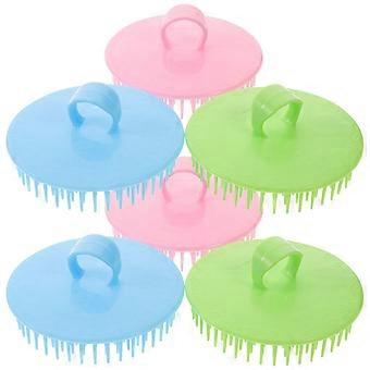 Set di 6 spazzole per shampoo, ideali per la pulizia e il massaggio del cuoio capelluto, colori assortiti.