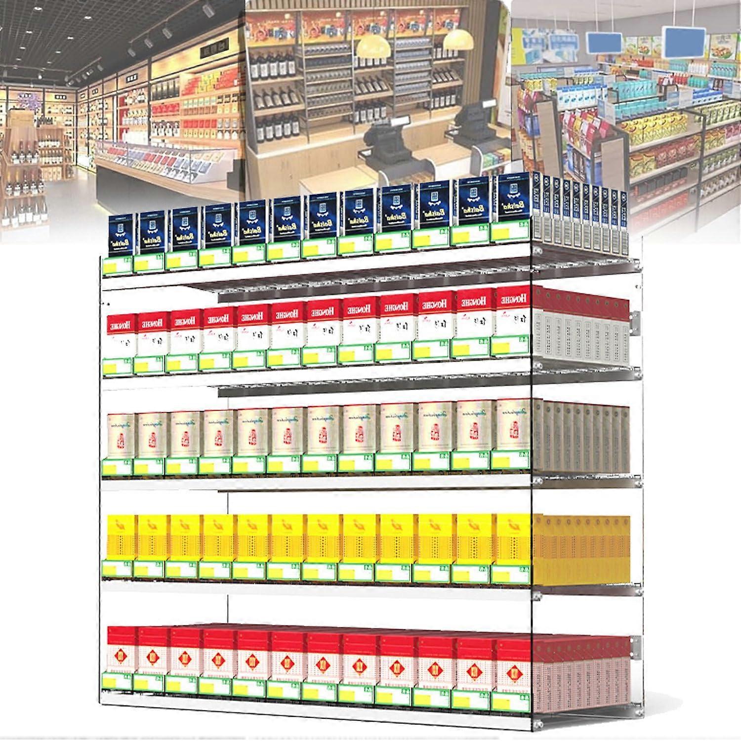 Acrylic Cigarette Display Rack with Automatic Push Design, Wall Mounted 4Layer 6Column Organizer