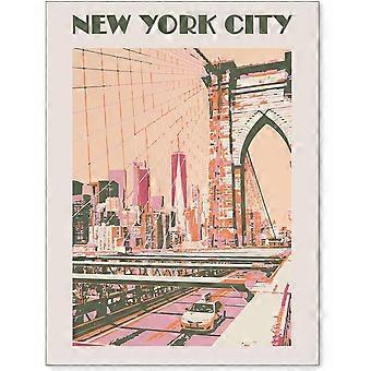 New York City Landscape Pink Wooden Jigsaw Puzzles UE2611