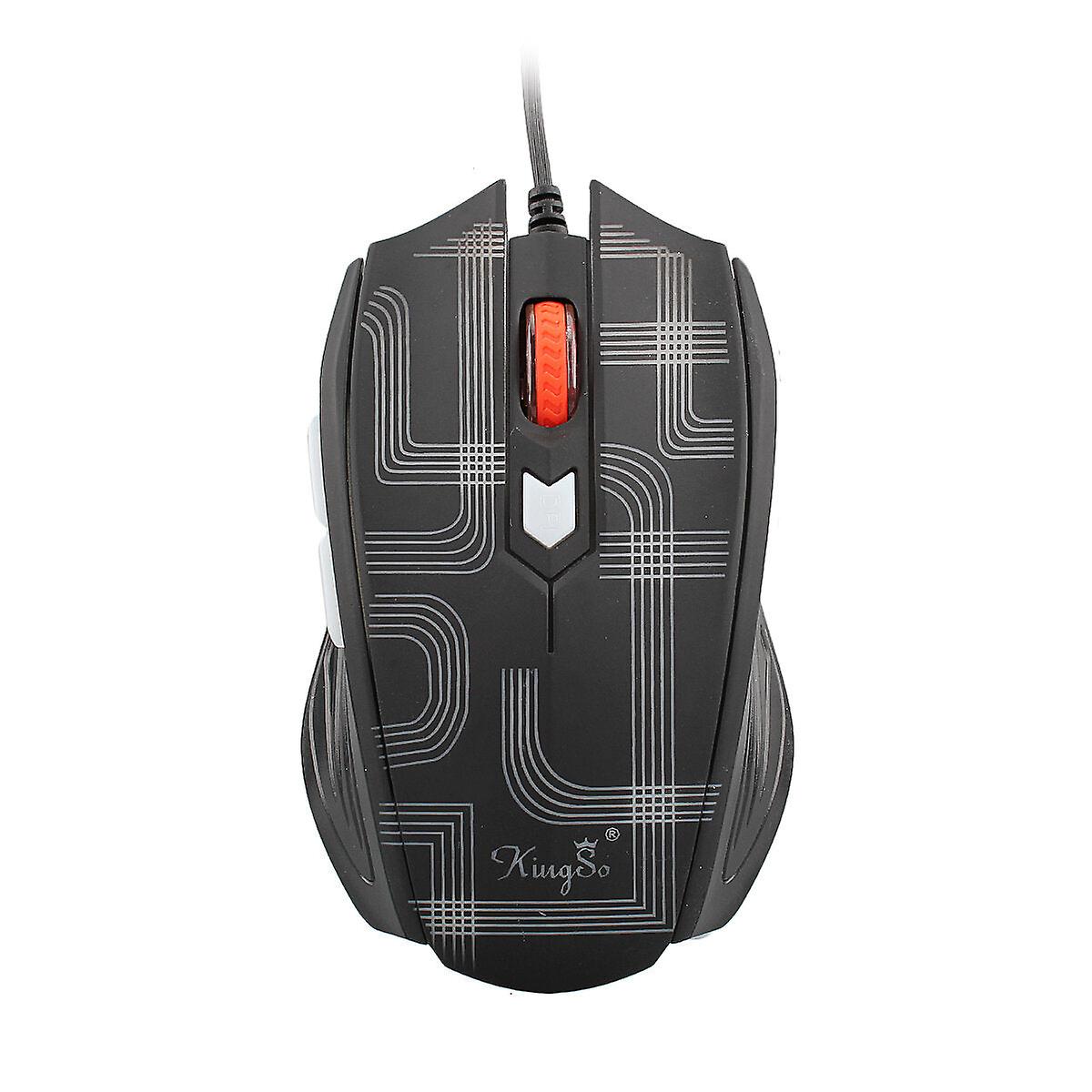 Wired Mouse 2400dpi 6 Buttons Led Usb Wired Mouse Optical Computer Mice For Home Office Black