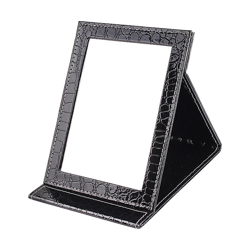 2 PCS Square Stand Leather Make Up Mirror