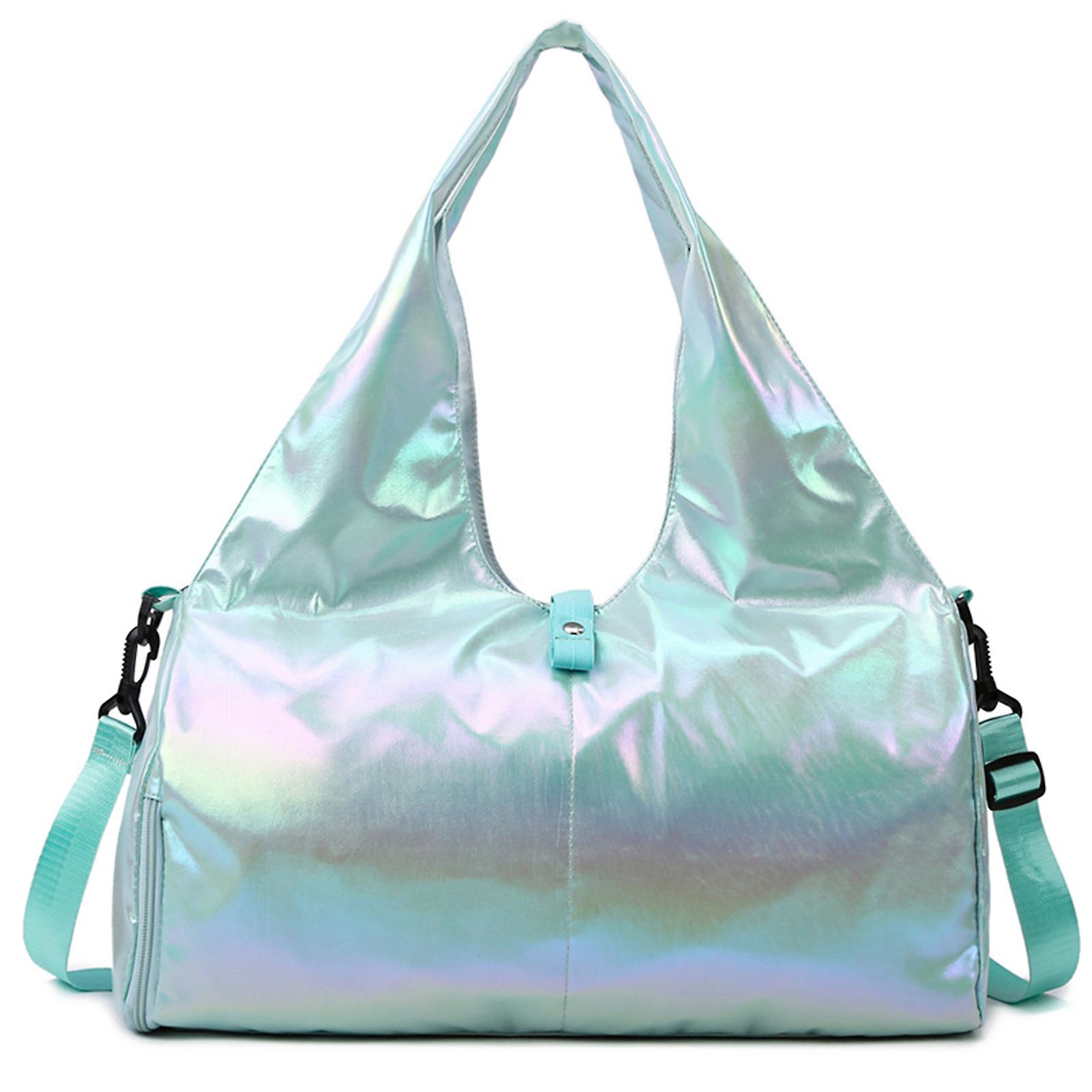 Pearlescent Color Glossys Travel Handbag Large Capacity Short Trip Sports Bag for Running Fitness