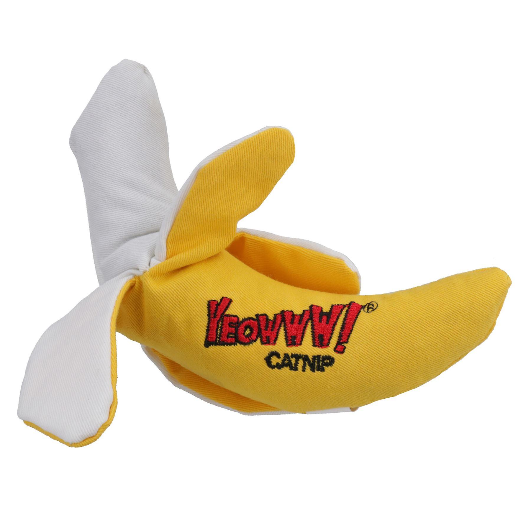 1PK Yeow Interactive Cat Kitten Peeled Banana With Catnip Cat Play Toy Cat Gift