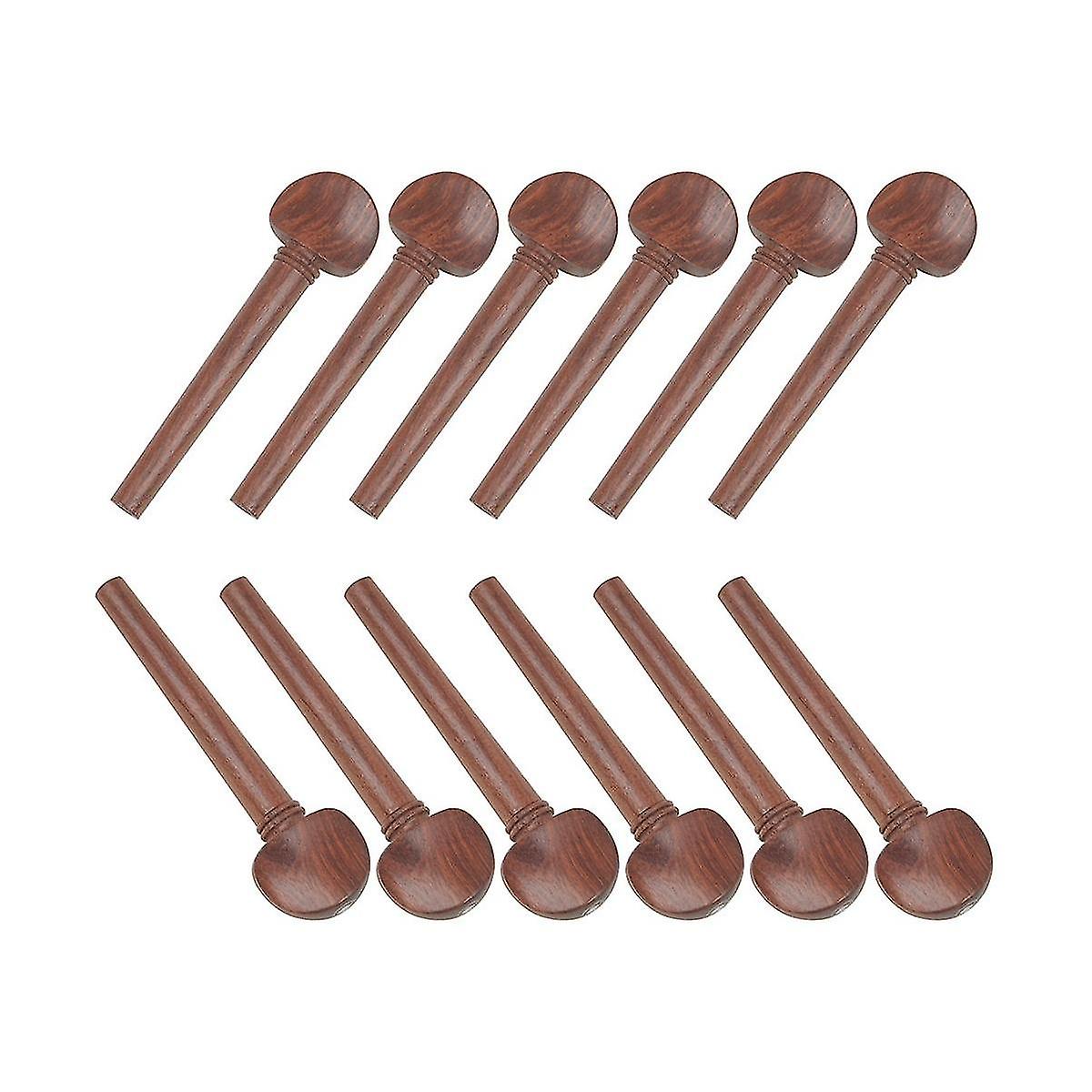 Piano Mogno Pegs com Olhos de Peixe 12 Pack Mogno Pegs String Button Acessórios para Instrumentos Musicais