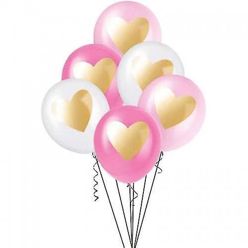 Unique Party Latex Heart Balloons (Pack of 6)