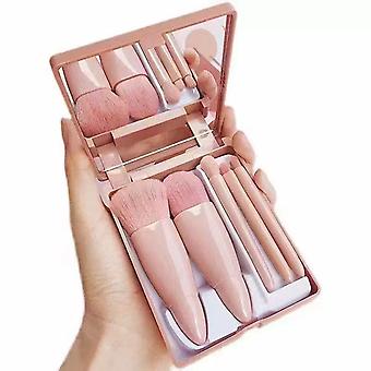 5pcs tragbare Mini-Make-up-Pinsel Set Make-up-Pinsel Set mit Spiegel