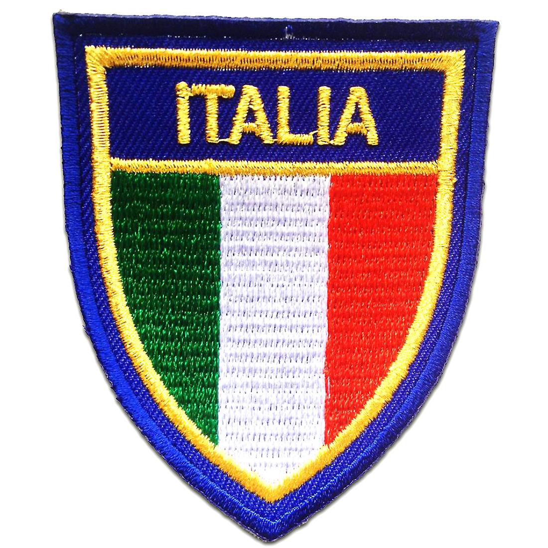 Patch / Iron-on patch - ITALIA Flag Flag Italy - blue - 6.0 x 7.4 cm - patch