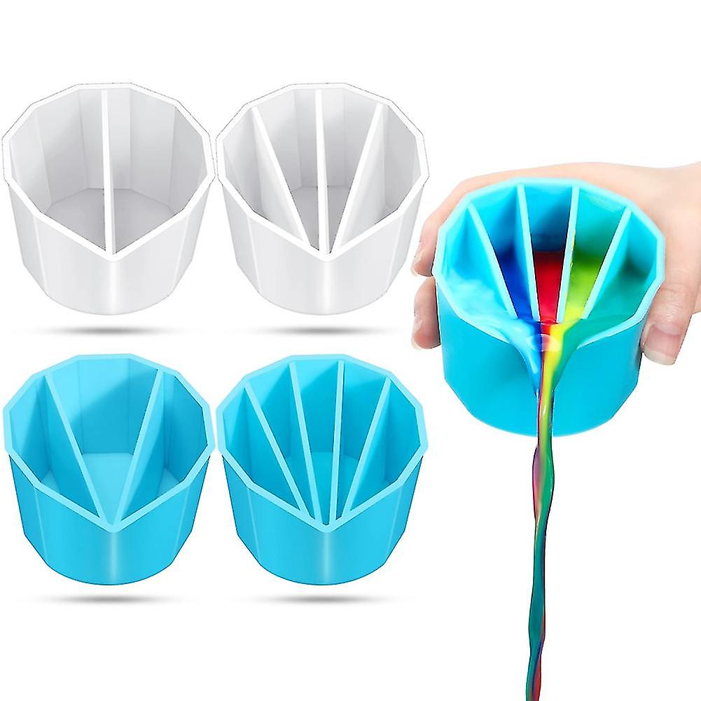 Split Cup For Paint Pouring 4 Pcs 2 3 4 5 Reusable For Fluid Art Acrylic Paint Resin Pouring Diy Ma x