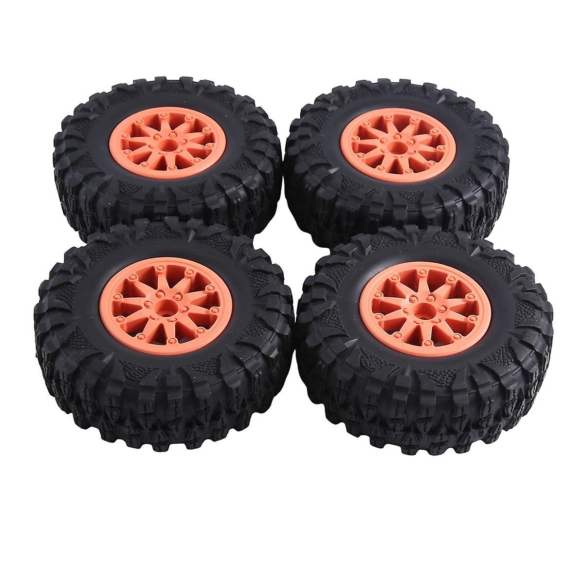 4PCS 2.2 Inch Nylon Plastic Beadlock Wheel 4.72In/120mm Tire with 12mm Combiner Hex for 1/10 RC Roc