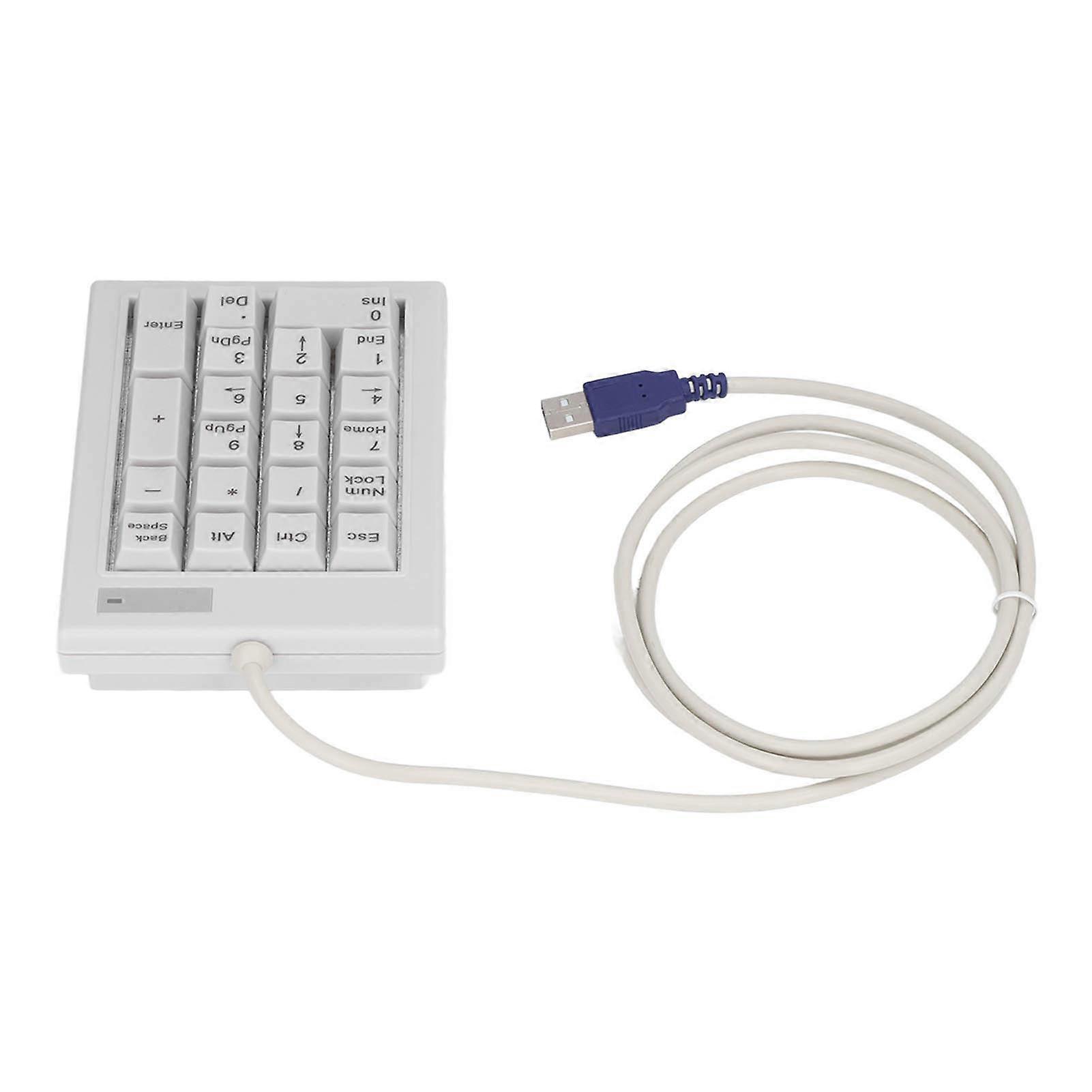 21 Key Numeric Keypad DC 5V Linear Action Switch Mini Portable USB Number Pad with Nonslip Feet for Laptop Desktop PCs