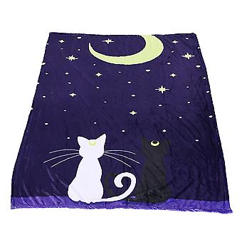 Pet Dog Soft Warm Blue Mat Beautiful Cat Pattern Air Conditioning Blanket Puppy (150*200cm)