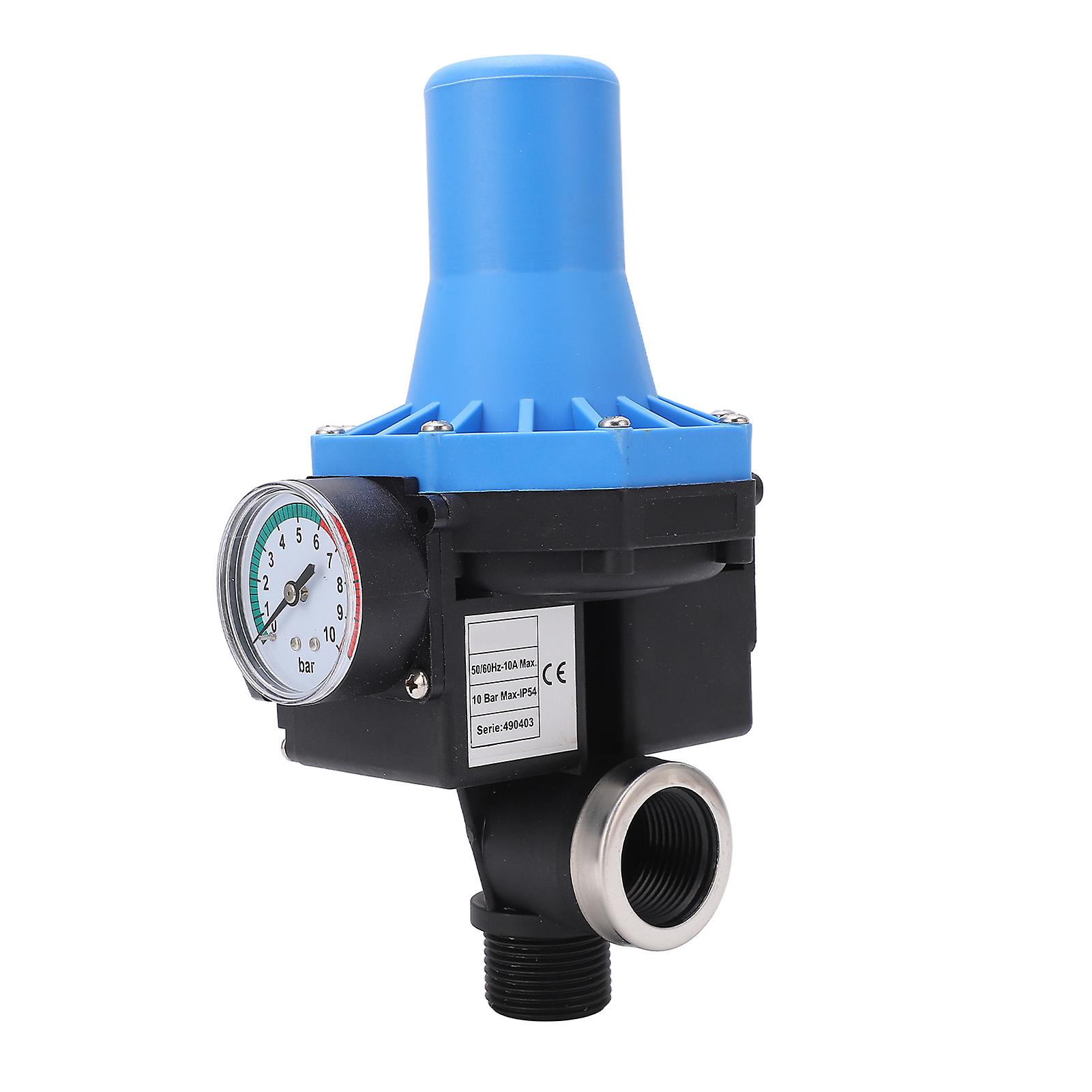Water Pump Pressure Controller Waterproof Adjustment Automatic Water Pump Control Switch with Single Way Valve 220‑240V (1.1KW) 