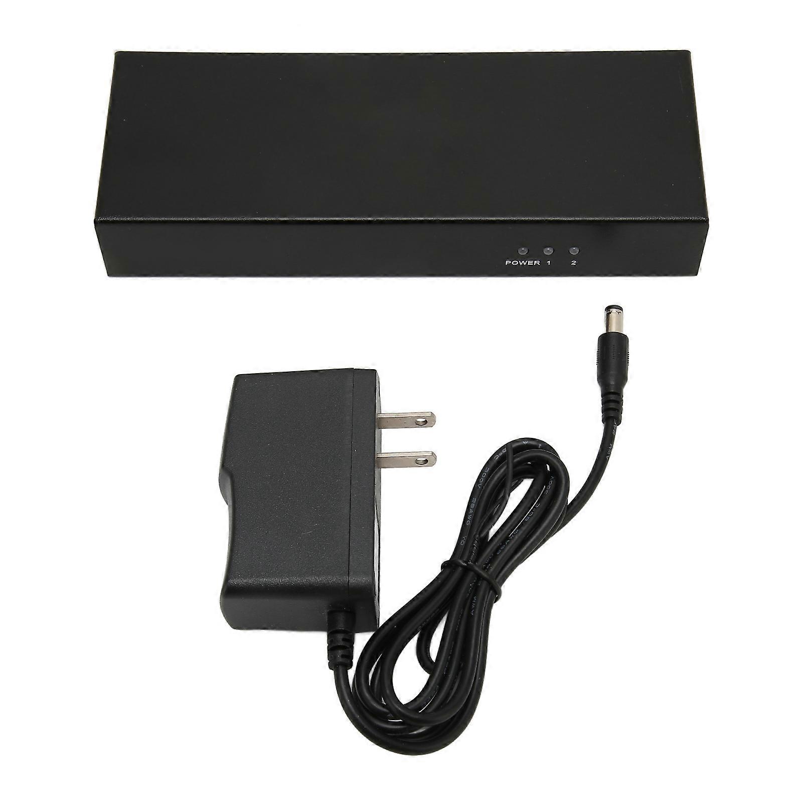 DVI Splitter 1 in 2 Out 4K Lossless Transmission 30/36bit Color Dual Monitor US Plug