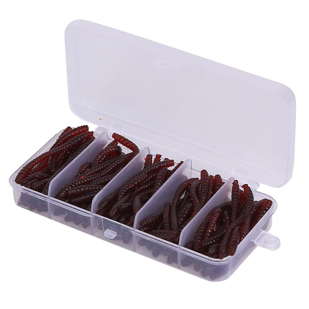 100 pcs 6cm Silicone Artificial Worm Earthworm Soft Artificial Worm Lures Bait Fish Tackle Accessories Kit