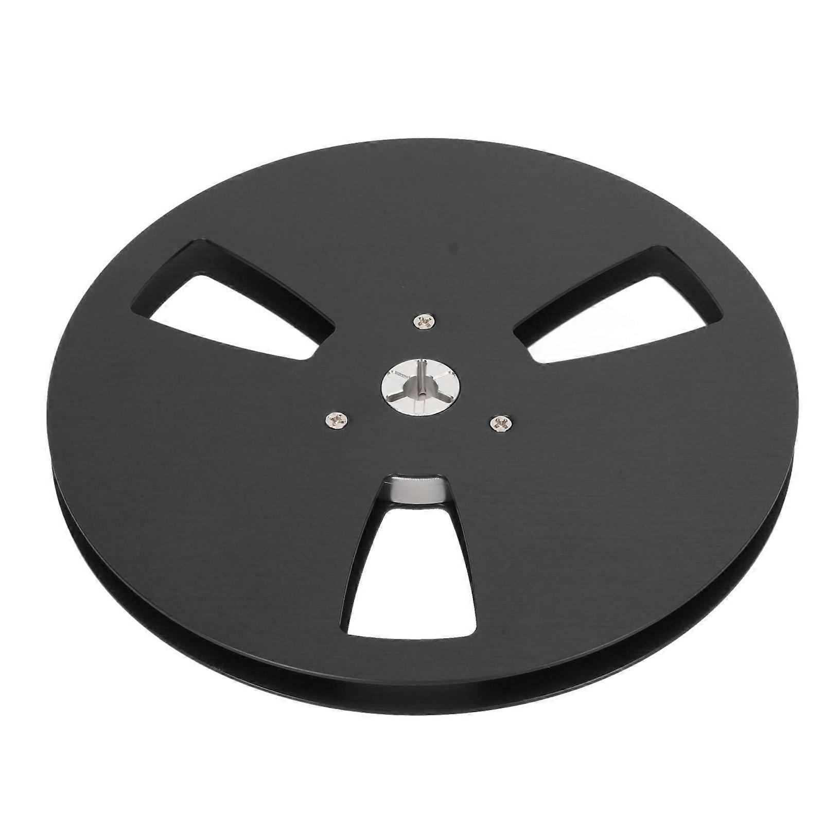 1/4 7 inch Empty Reel Aluminum Alloy Universal 3 Open Holes Take Up Reel Replacement Recording Machine Part Black