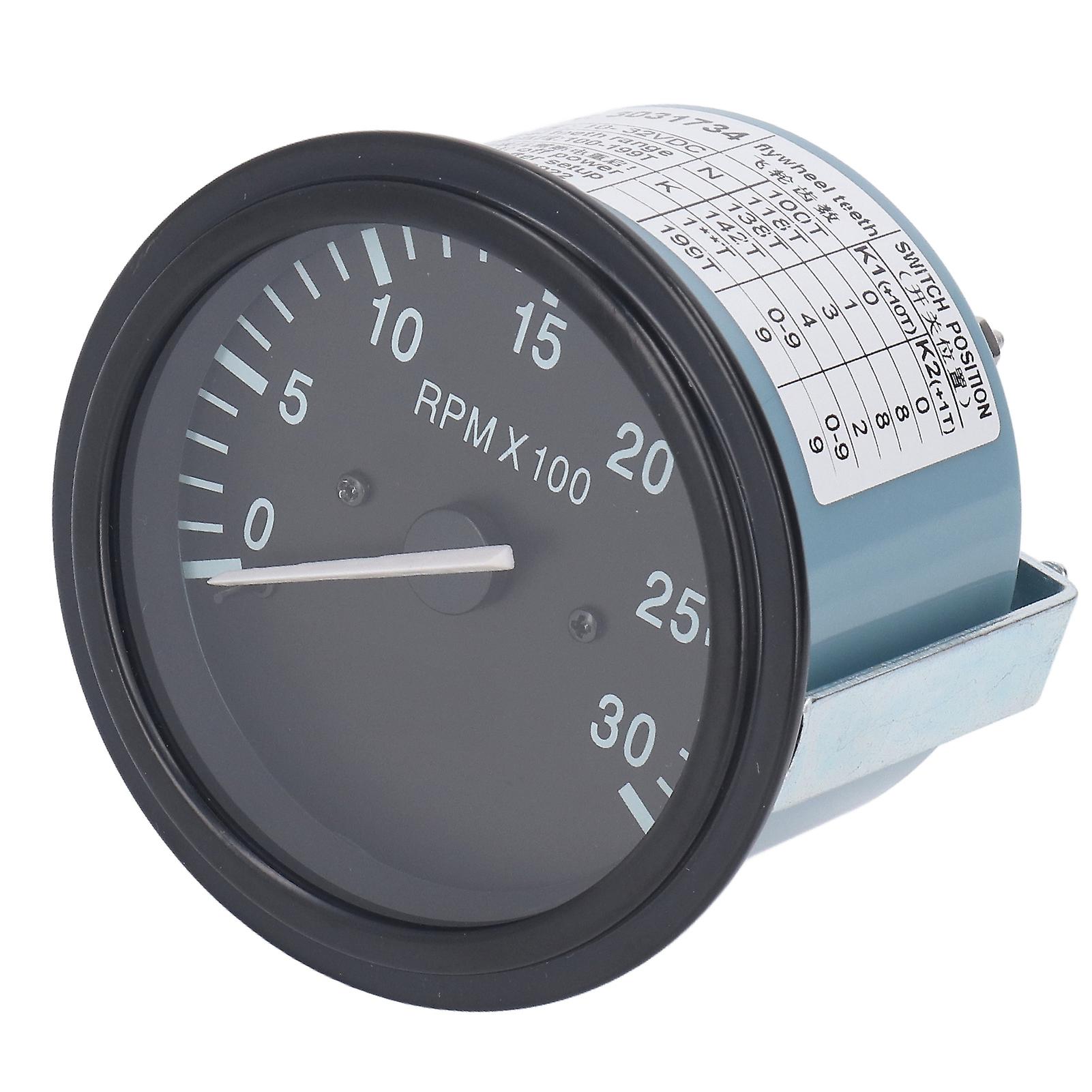 Engine Tachometer 3031734 Oil Pressure Gauge Indicator for Generator DC10‑32V 0~3000RPM 