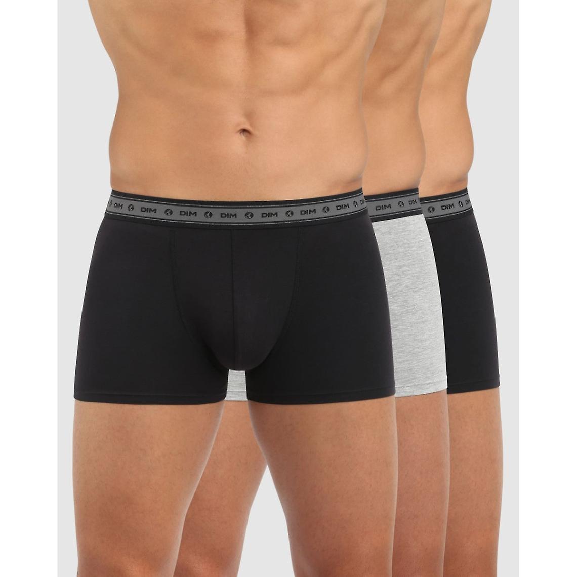 3er-Set Herren Boxershorts Schwarz/Grau Perlmutt Baumwolle