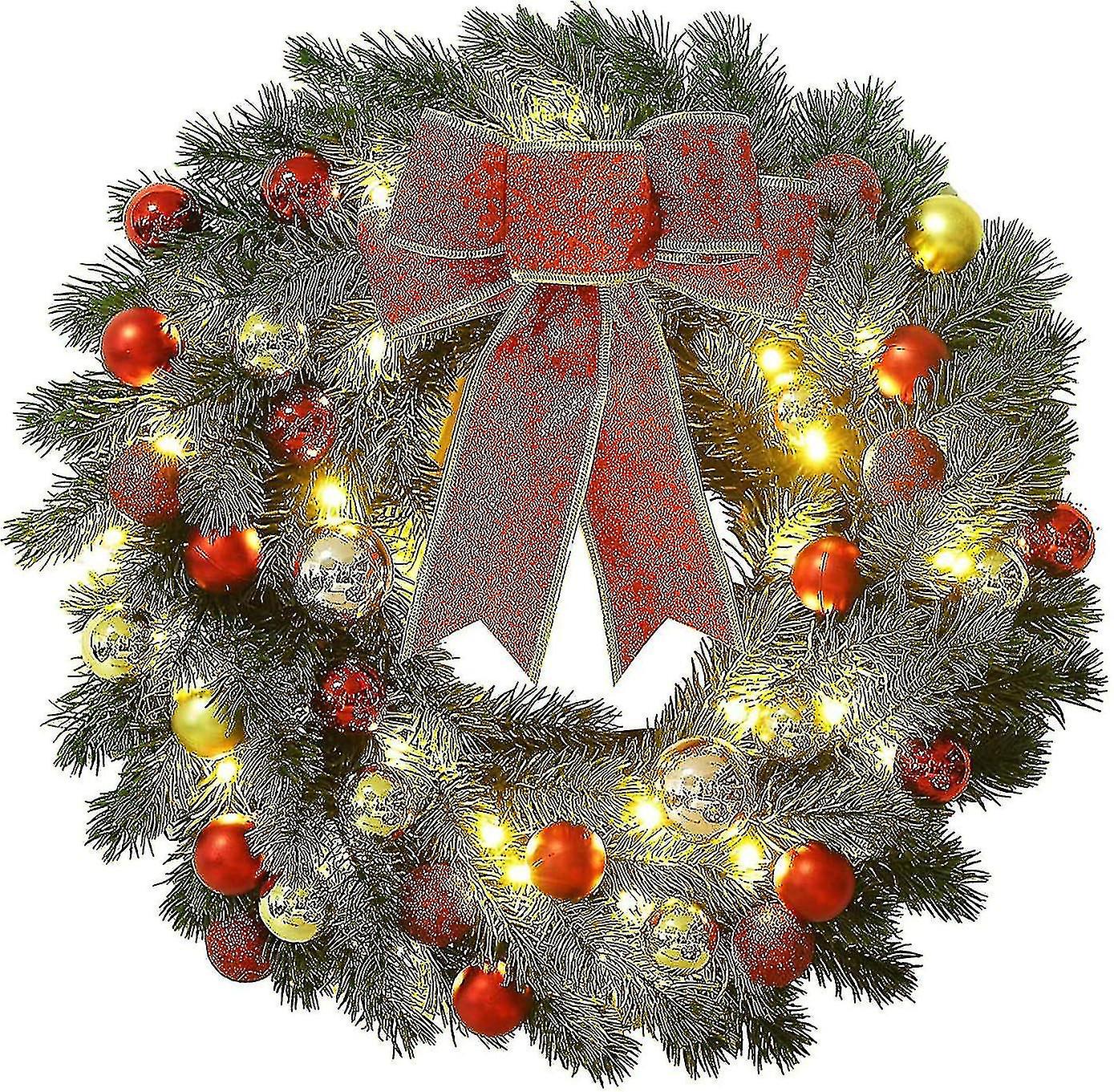 Weihnachtskranz mit Lichtern, Weihnachtskränze Haustür Kunst Dekorationen