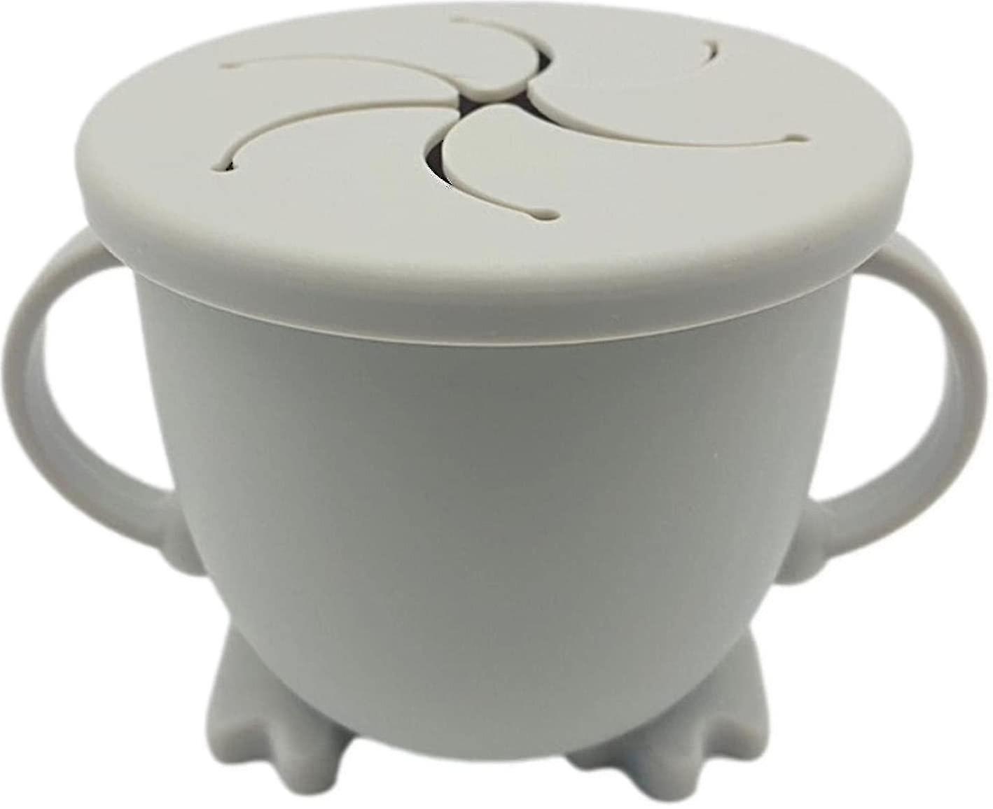 Baby Snack Cup, Foldable Silicon Cup With Lid (1pcsgray)