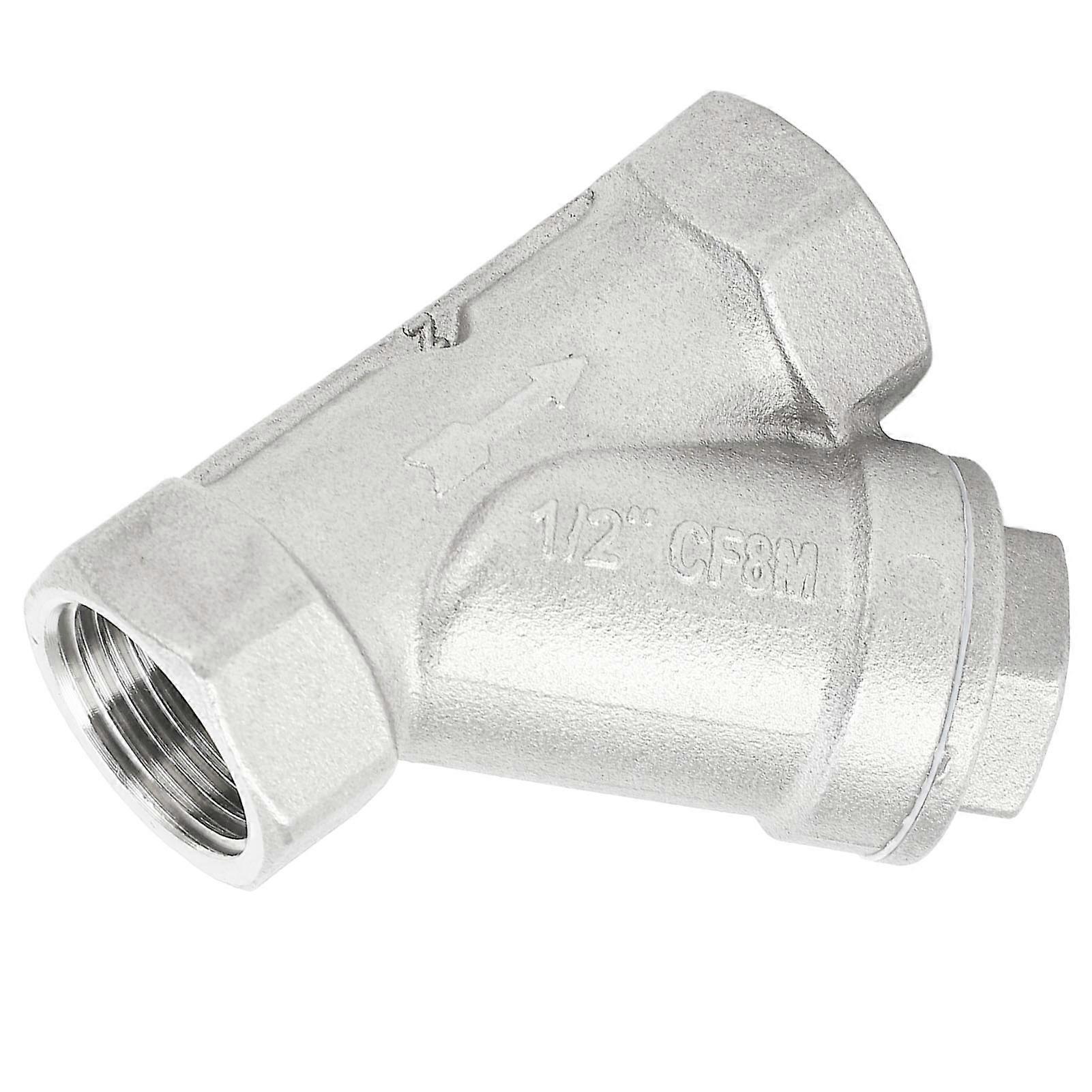 Filtre en Y 1/2 po DN15 en acier inoxydable 304 résistant à la corrosion pour tuyaux filetés eau, pétrole et gaz