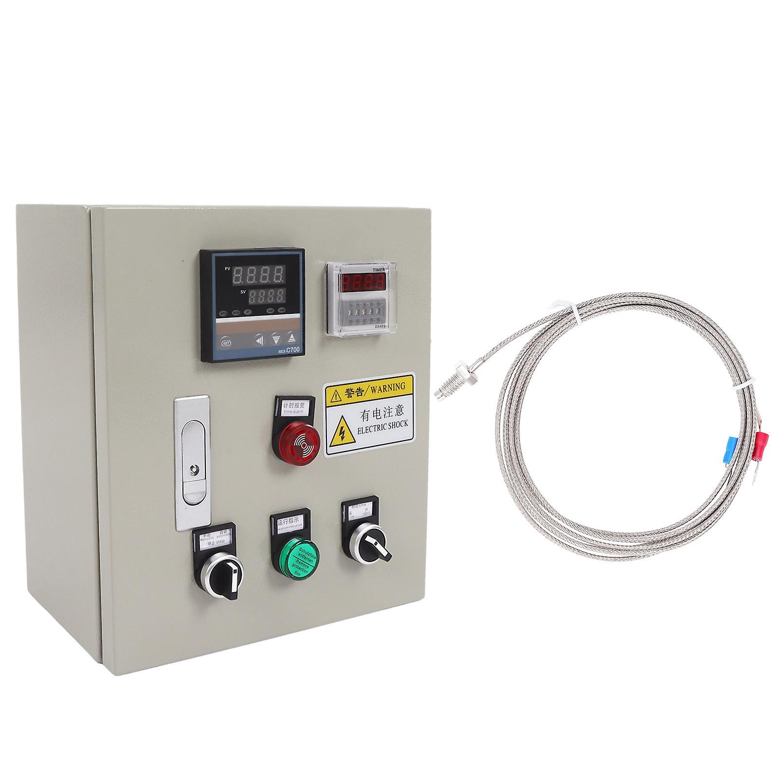 PID Temperature Controller 7.5KW Intelligent Thermostat High Precise Temperature Control Box with Thermocouple AC220V