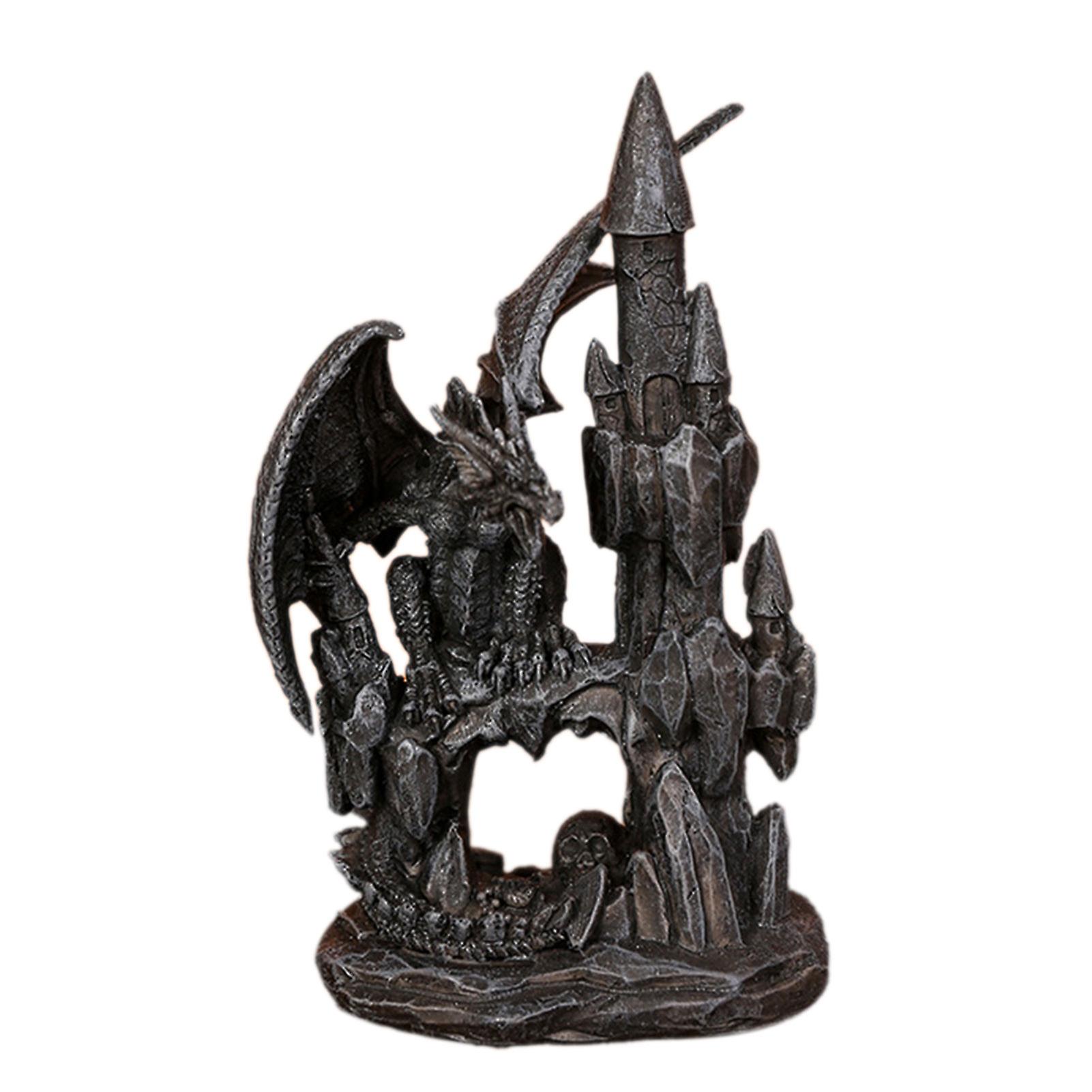 Resin Dragons Statue Realistics Gothic Dragons Statues Ornaments for Desktop Bookshelf Decor
