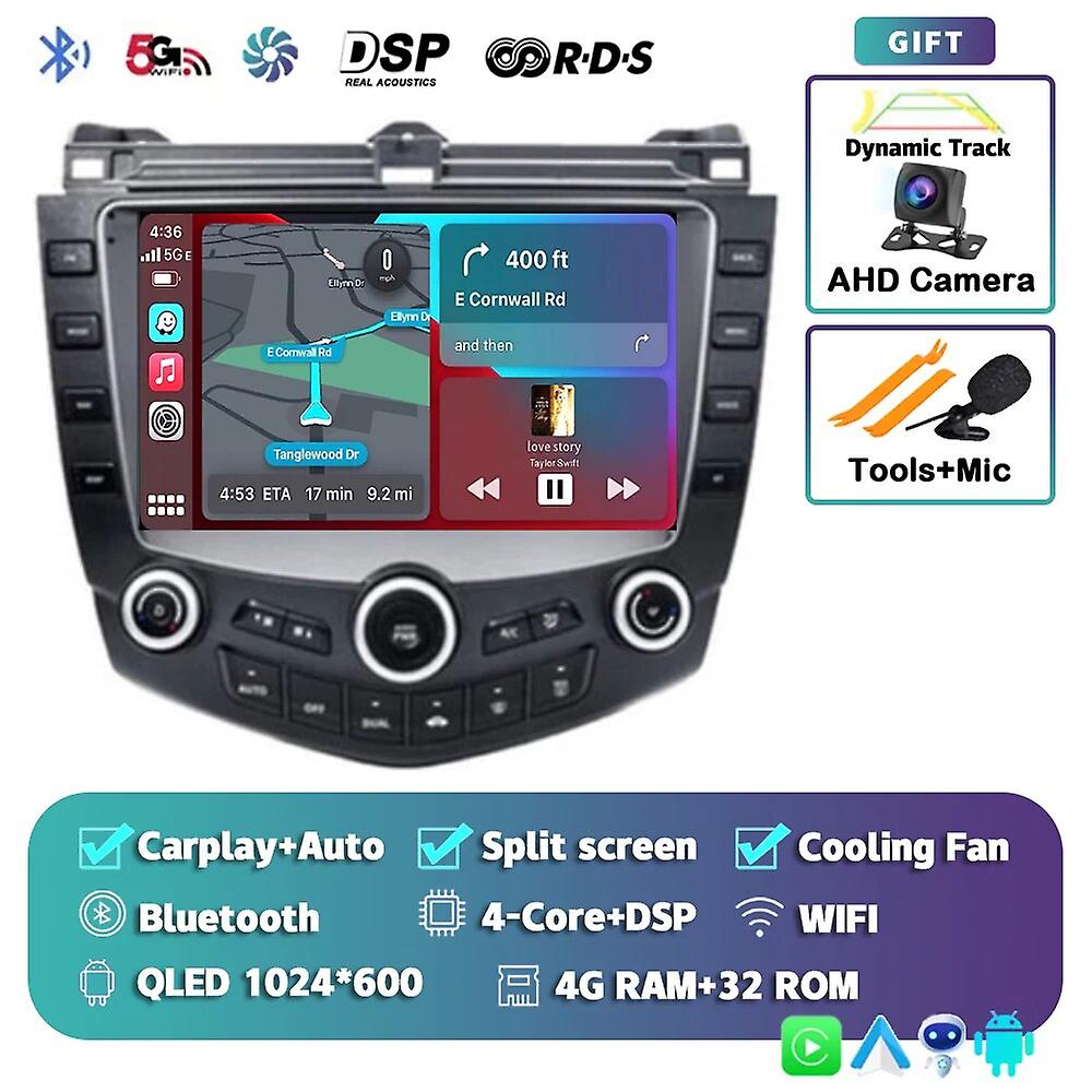 Android13 Carplay Auto Car Radio For Honda Accord 7 2003 2004 2005 2006 2007 Multimedia Player Gps Stereo Dsp Navigation Wifi+4g