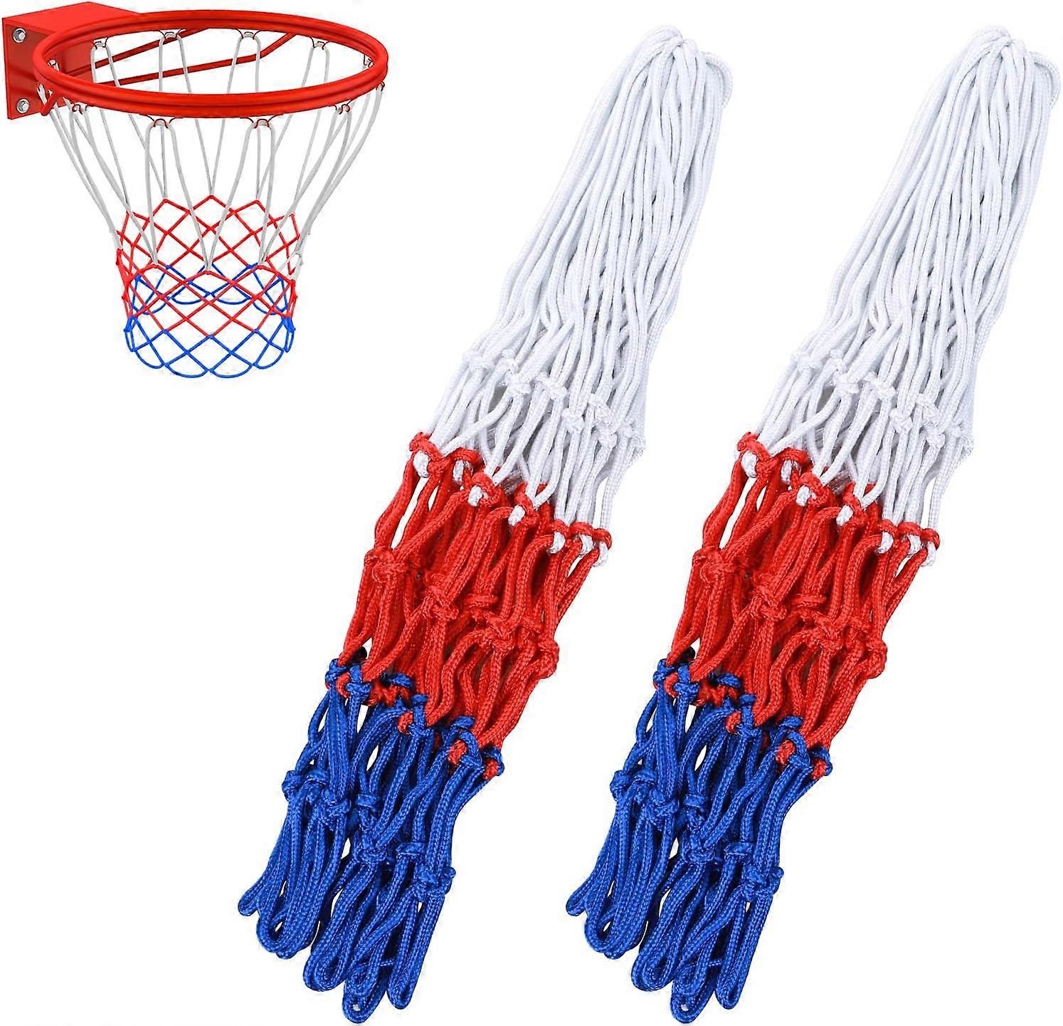 2ヘビーデューティバスケットボールネットトリカラーバスケットボールネット屋外屋内スポーツ用学校の遊び場の交換ホワイトホワイト