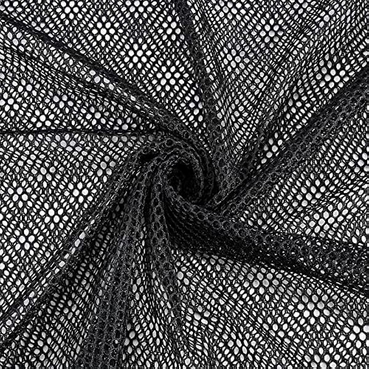 2yard Black Mesh Fabric Polyester Hexagon Tulle Netting for Bag Making Inner Linings and Wash Bags 61 inch Wide