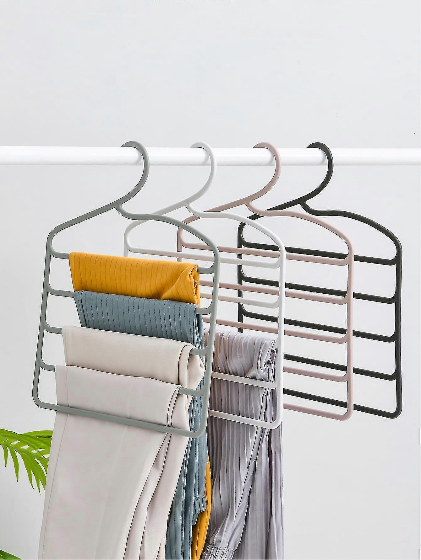 Multicolor multiuso Five-layer Pant Rack Dry And Wet Multi-layer Plastic Pant Rack Wardrobe Storage Rack Color Random Hair
