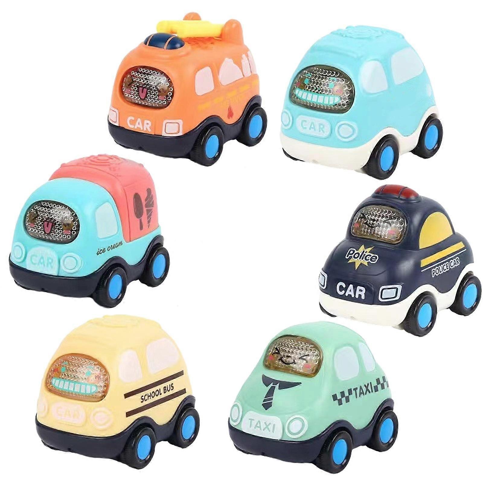 Hot Experiments Science Kits,STEM Activities Learning Toys 6-Piece Engineering Car With Map, Toy Gift Box, Simulation Toy, Cartoons Car Model, Little