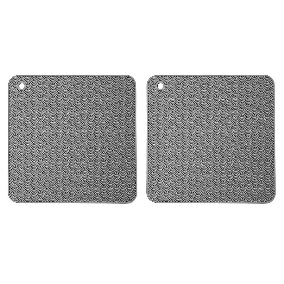 2 pieces of new insulating mat square kitchen pot mat simple anti-scalding table honeycomb silicone insulating mat