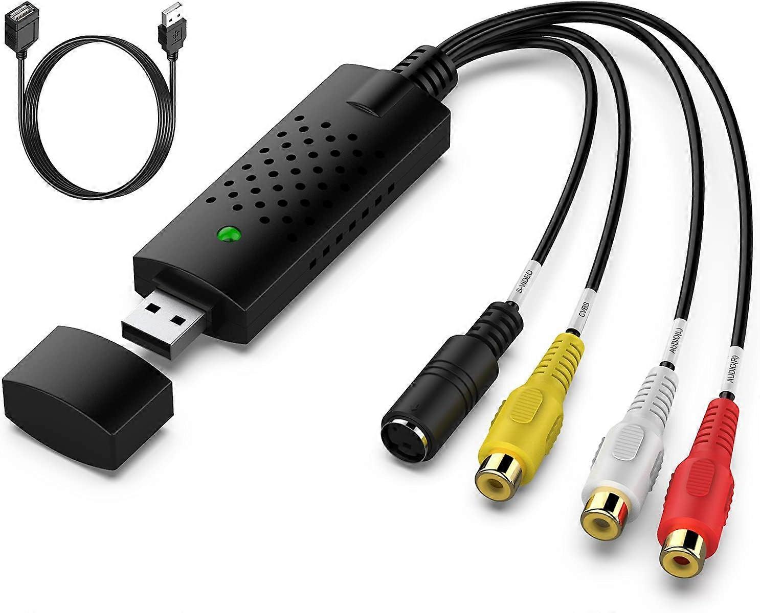 VHS σε ψηφιακό μετατροπέα, κάρτα λήψης βίντεο USB 2.0, παλιό VHS VCR Mini DV Hi8 DVD σε ψηφιακό μετατροπέα για Mac / PC, RCA σε μετατροπέα βίντεο USB, ταινία τηλεόρασης pl