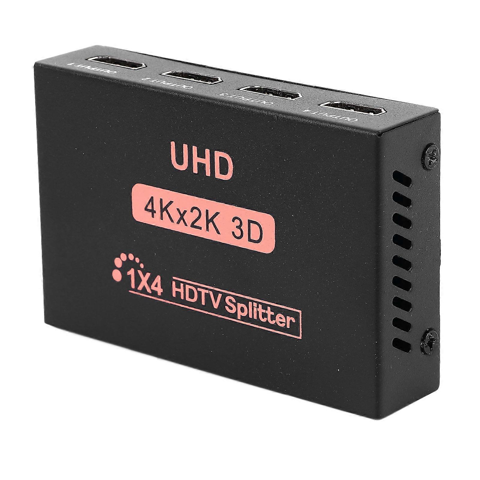 HD Multimedia Interface Splitter 1 in 4 Out 4K HD Multimedia Interface Splitter for TV Projector Console US Plug 100240V
