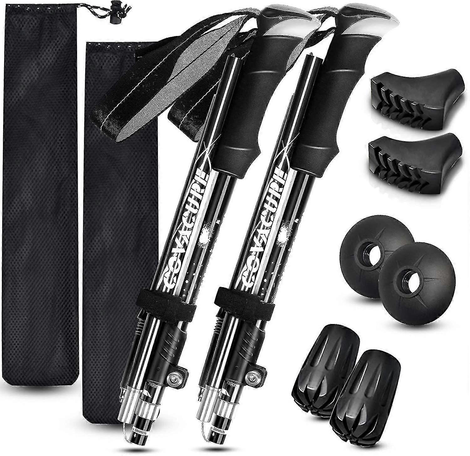 Polos de Trekking - 2 Pacotes de Polos de Caminhada Dobráveis Com Sistema, Dobráveis, Telescópicos, Ultraleves Para Trekking, Mochilão, Oi