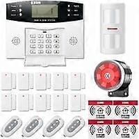 Smart Wireless GSM Home Alarm, 18-teiliges LCD-Sicherheitsalarmsystem SMS/Call Home Security Einbruchsicheres Einbruchmeldesystem, erweiterbar (F