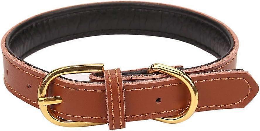 Basic Classic Padded Leather Pet Collars for Cats Puppy Small Medium Dogs
