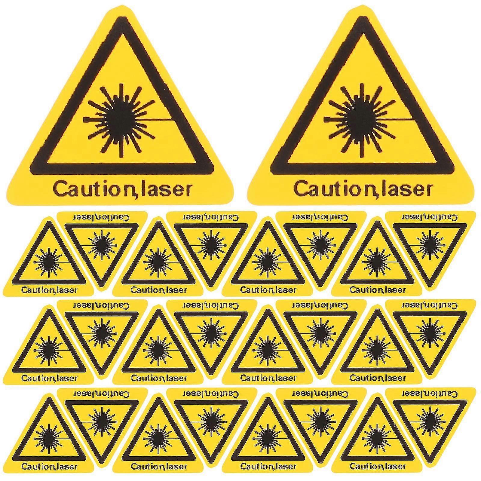 50pcs Caution Sticker Security Sticker Caution Laser Sign Caution Laser Warning Signs