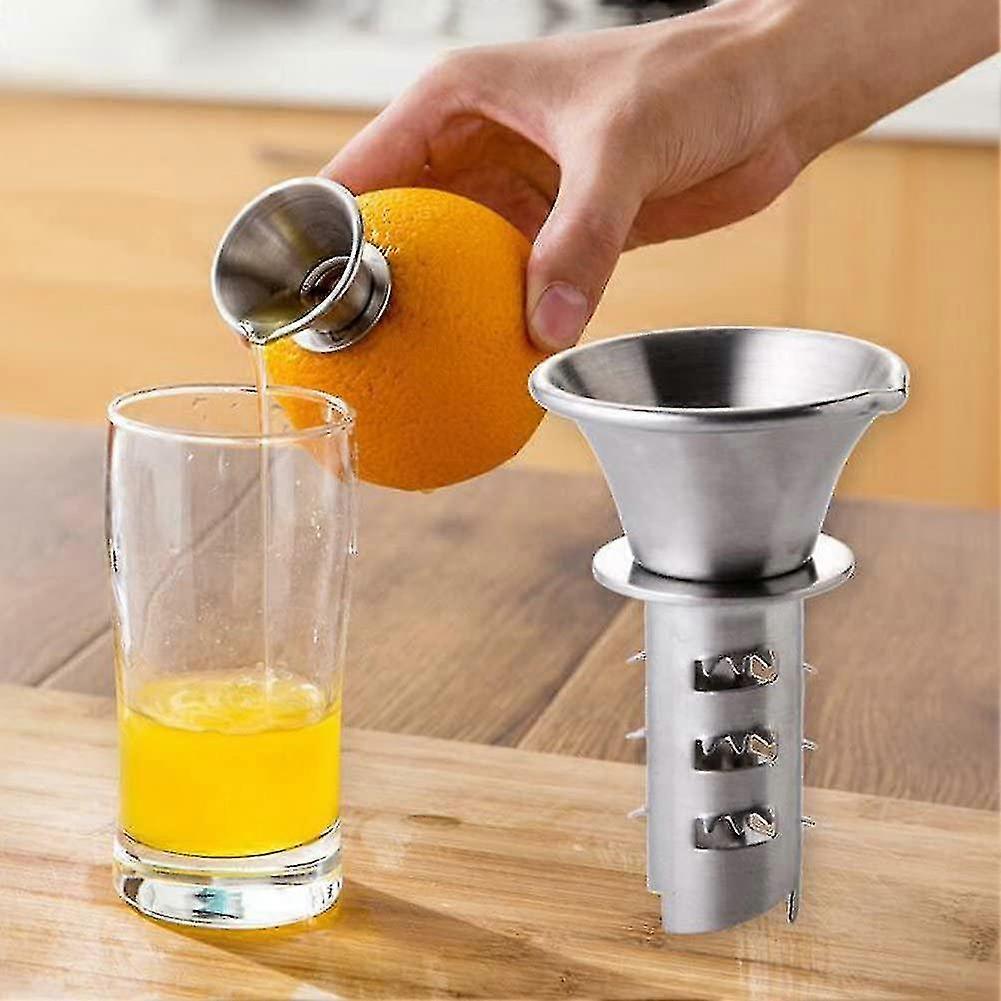Stainless Steel Juicer With Spout, Manual Press, Lemon Squeezer--