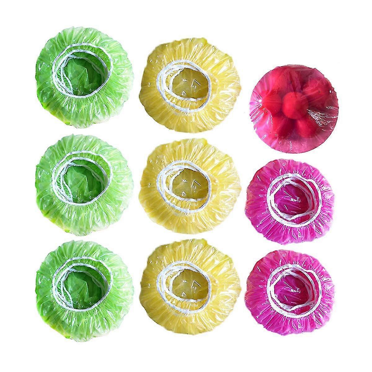 100pcs Elastic Food Storage Covers Reusable Stretch Plastic Wrap Bowl Covers