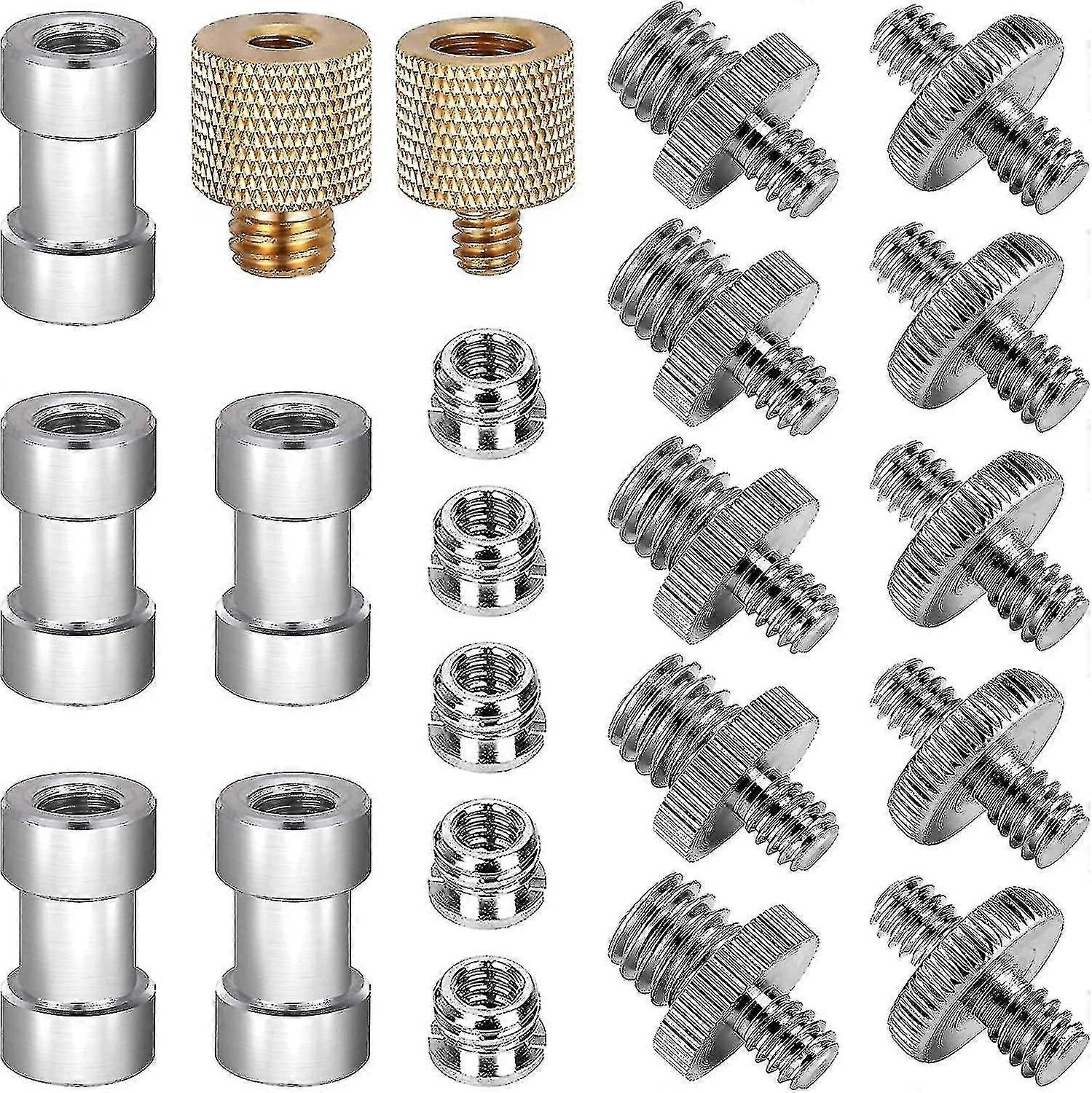 22 Pcs Camera Adapter Screws, 1/4" To 3/8" Tripod Screw Thread Adapter For Flashes Converter For Monopod Camera Tripod