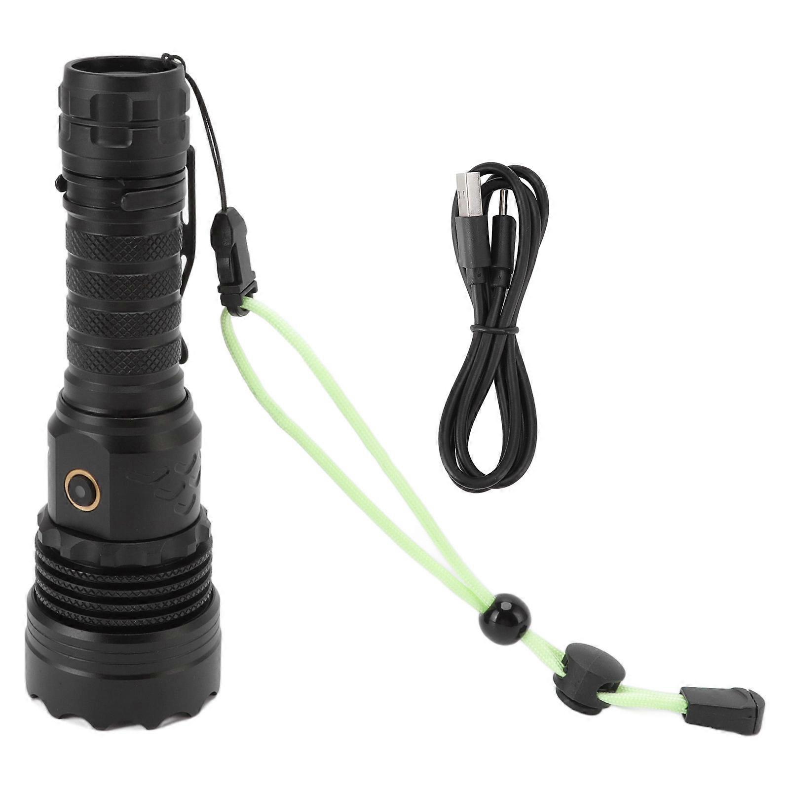 5800LM LED Waterproof Flashlight USB Rechargeable Outdoor Emergency Flashlight 5 Modes Zoomable Torch for Camping