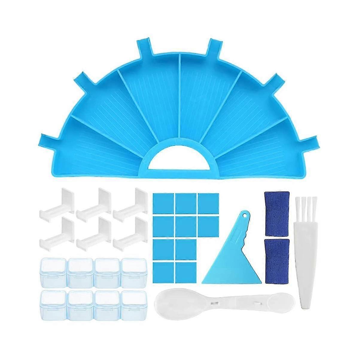 Accessory Tray Manager Kit, 6-Grid Palette Of 5D Storage Kit (Blue)