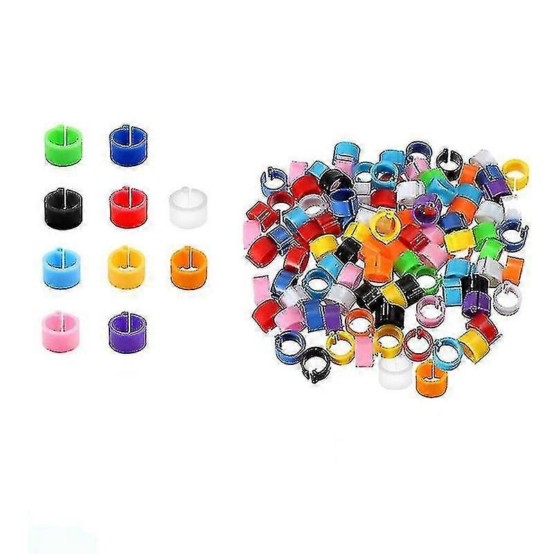 10pcs الطيور حلقات القدم الحمام تحديد فتح القدم حلقة ملونة البلاستيك 8mm القدم كليب الدجاج الساق الفرقة