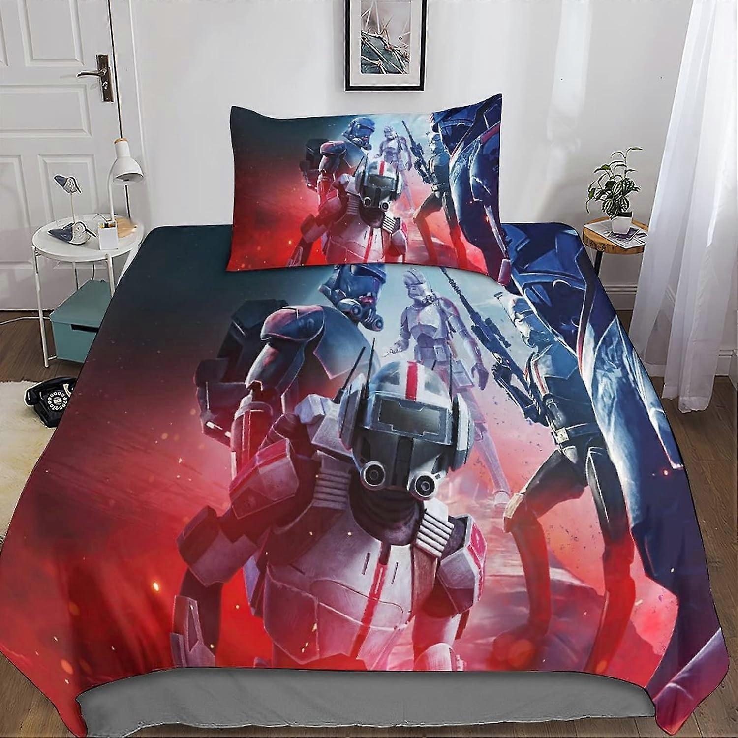 Star Wars The Bad Batch D Housse de couette Star Wars The Bad Batch Ensemble de literie avec fermeture éclair Ensembles avec taies d’oreiller en microfibre Couvre-lit 135*200 CM