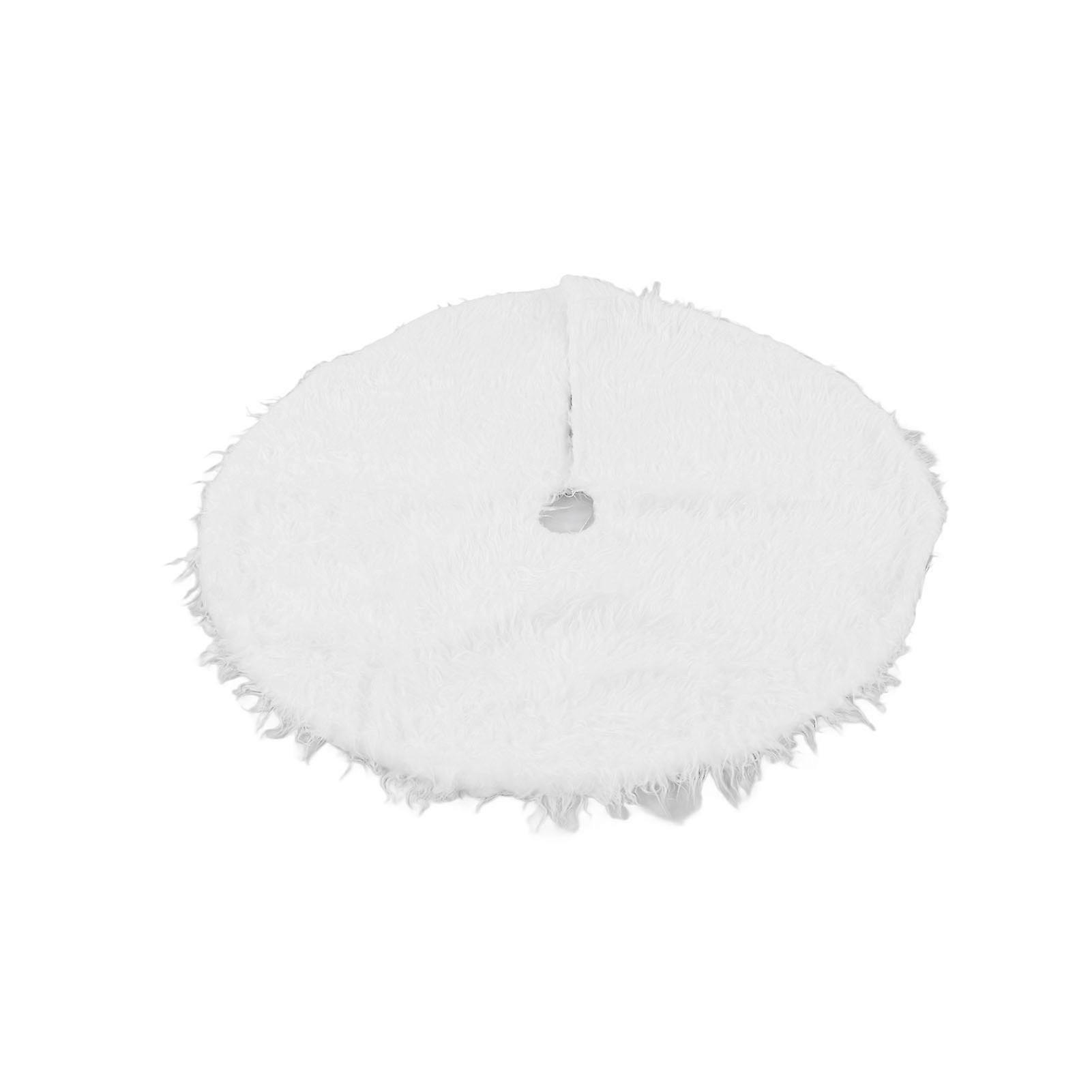 Christmas Tree Skirt White Artificial Flannel Double Layer Tree Skirt Christmas Bottom Decoration