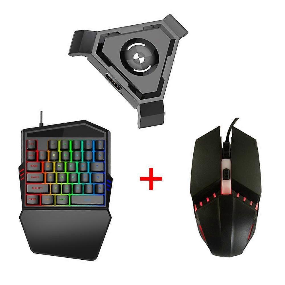 Phone Mobile PC Adapter Plug And Play Keyboard Mouse Converter USB Gamepad Controller Set No Vibration Black 4.1 ABS